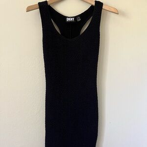 DKNY Black Bodycon Mini Dress V-Neck Sleeveless